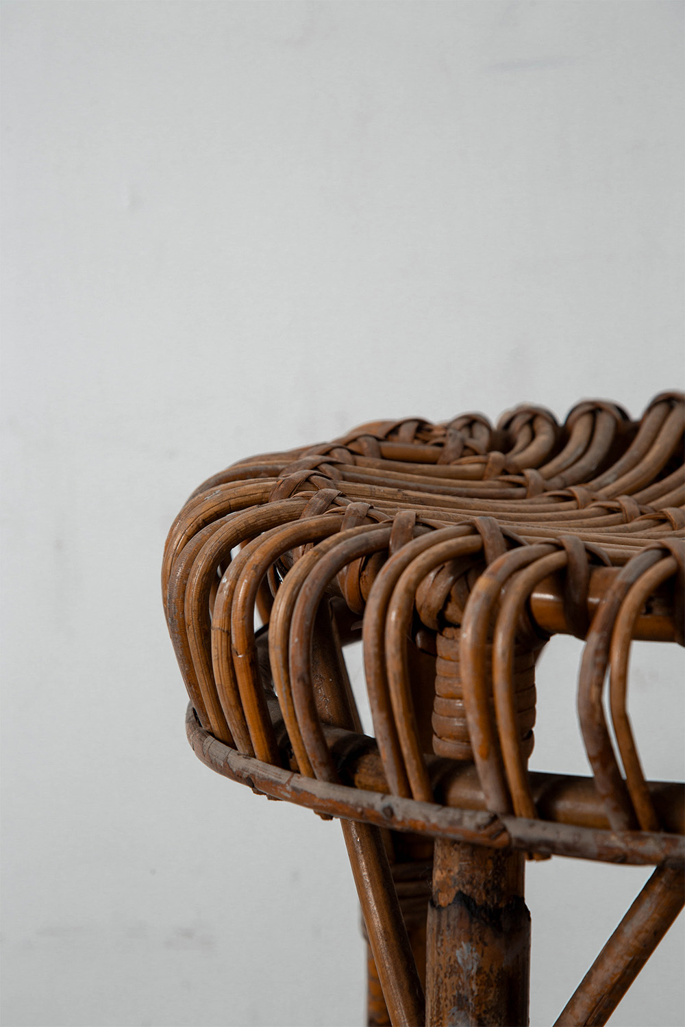 Stool in Rattan and Bamboo