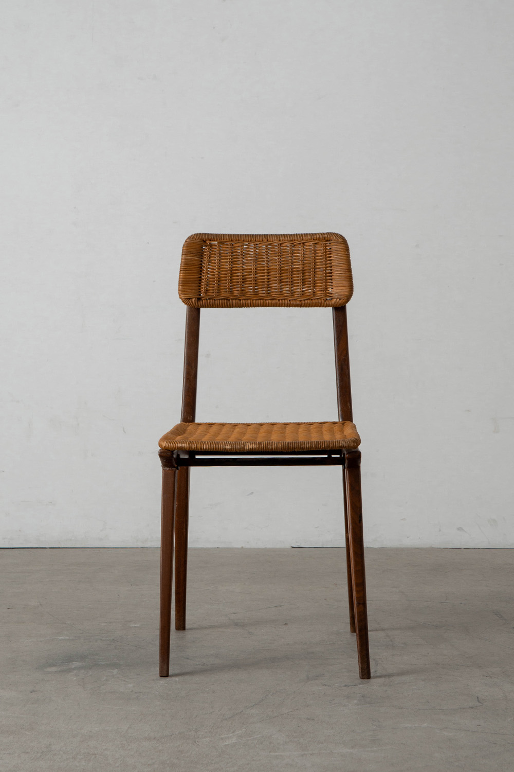 Lella Chair by Ezio Longhi for Elam Milano in Rattan , Wood and Steel