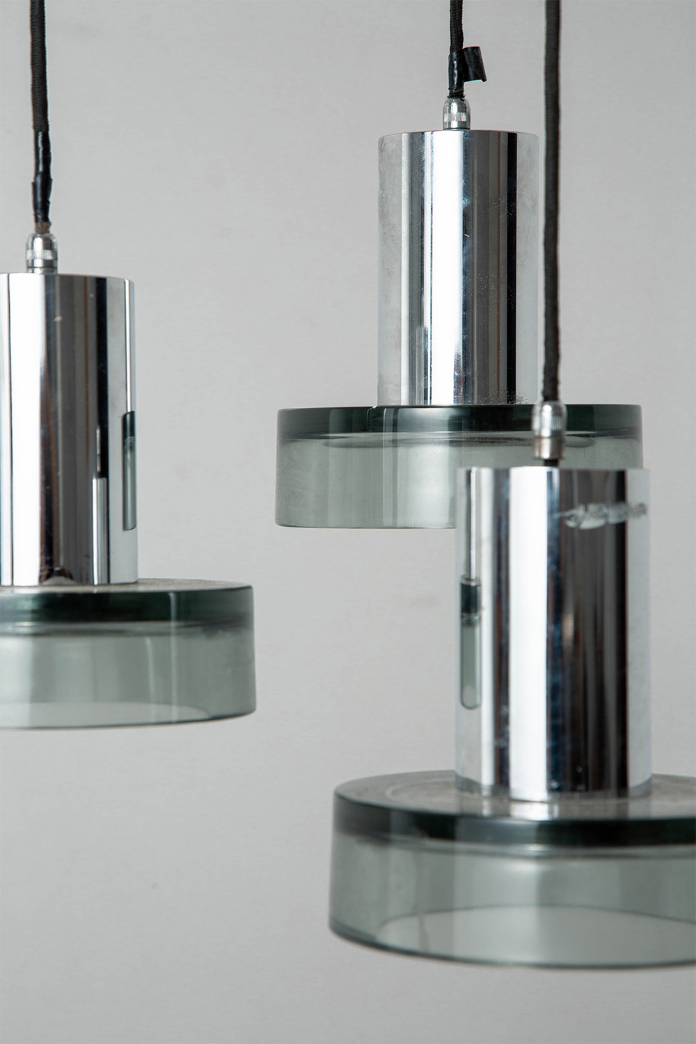 Chandelier by Flavio Poli in Glass and Steel