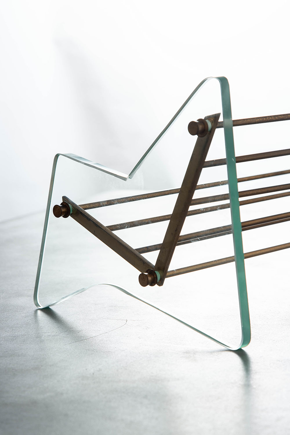Book Stands for Fontana Arte in Glass and Brass