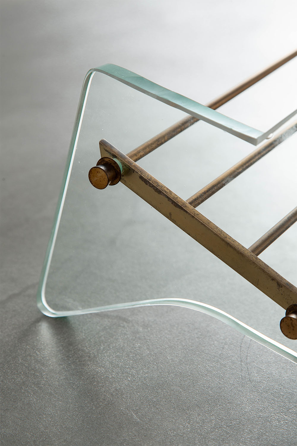 Book Stands for Fontana Arte in Glass and Brass