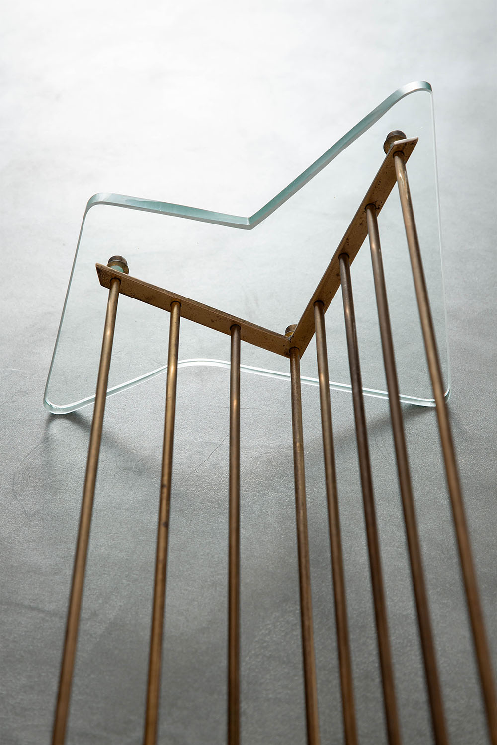 Book Stands for Fontana Arte in Glass and Brass