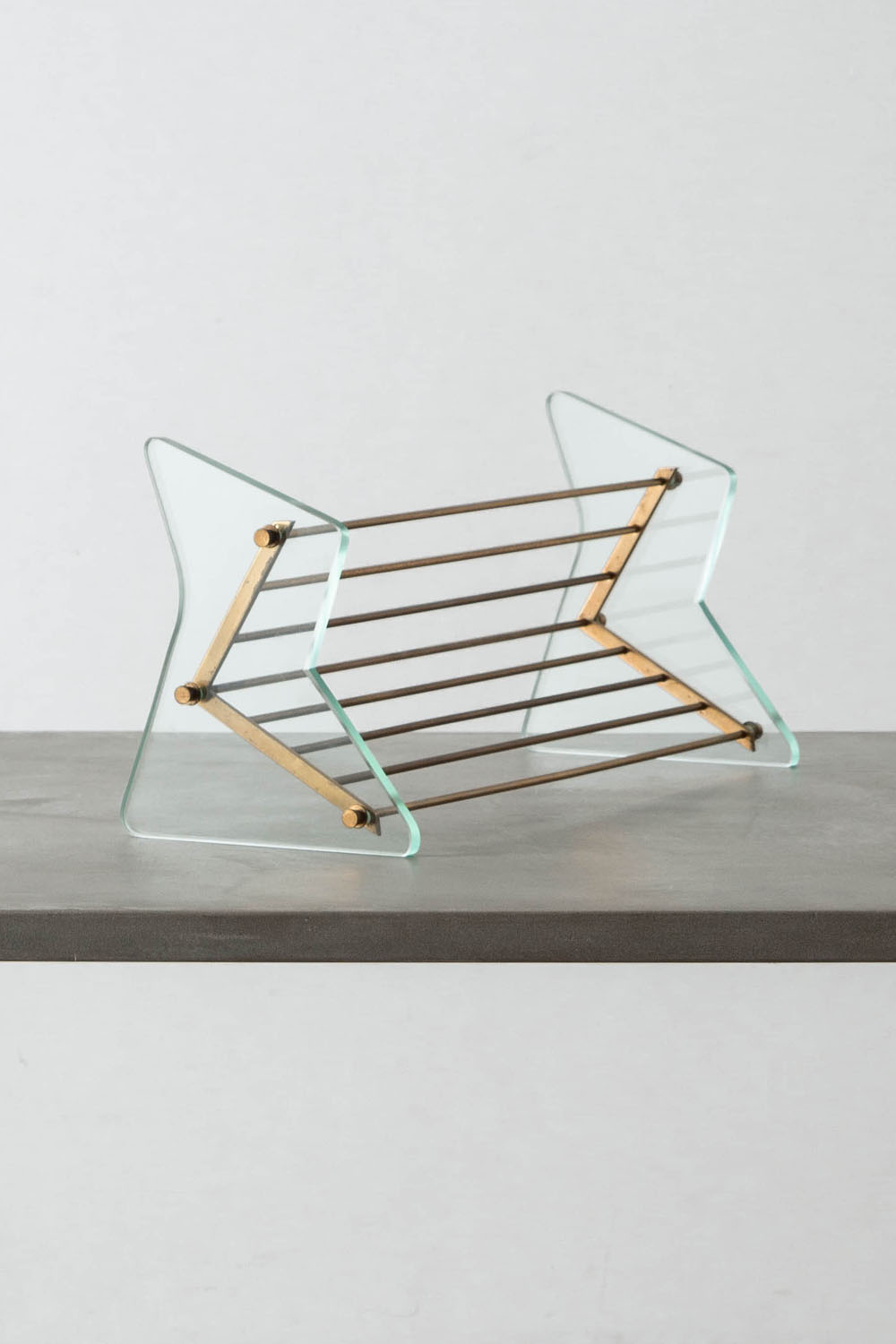 Book Stands for Fontana Arte in Glass and Brass