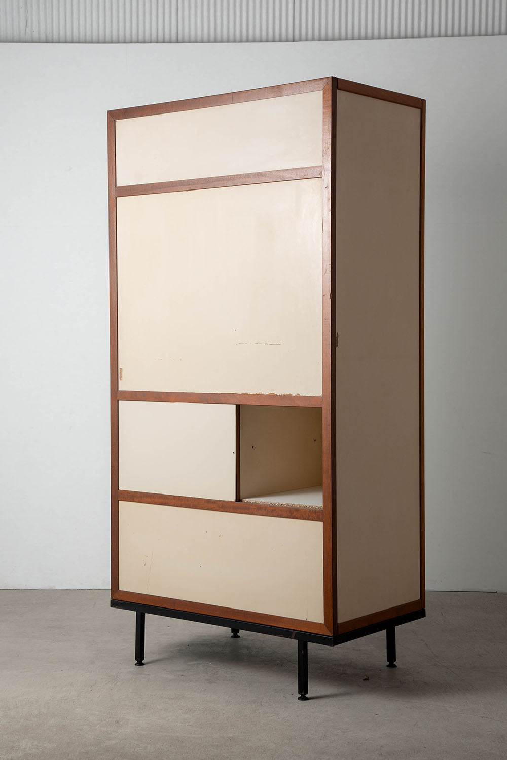 Cabinet by André Sornay in Mahogany and Steel