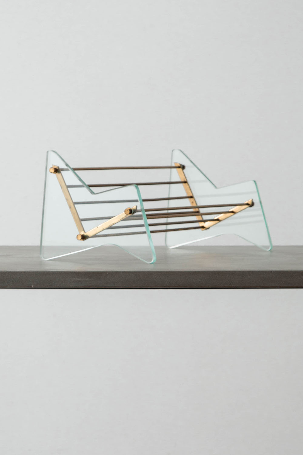 Book Stands for Fontana Arte in Glass and Brass