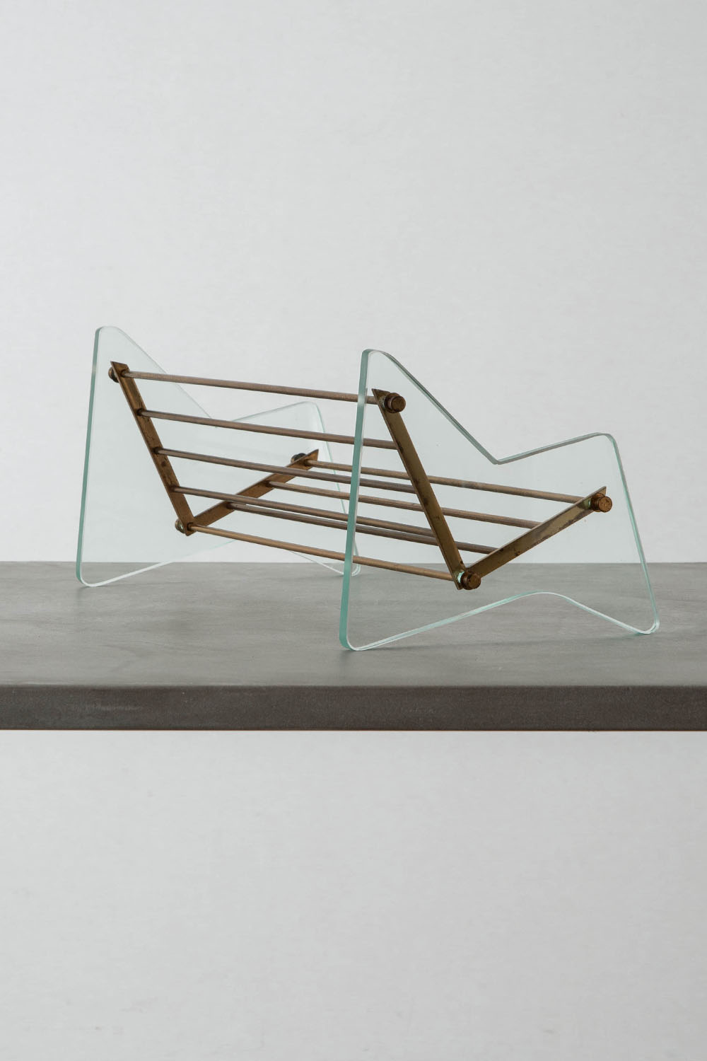 Book Stands for Fontana Arte in Glass and Brass