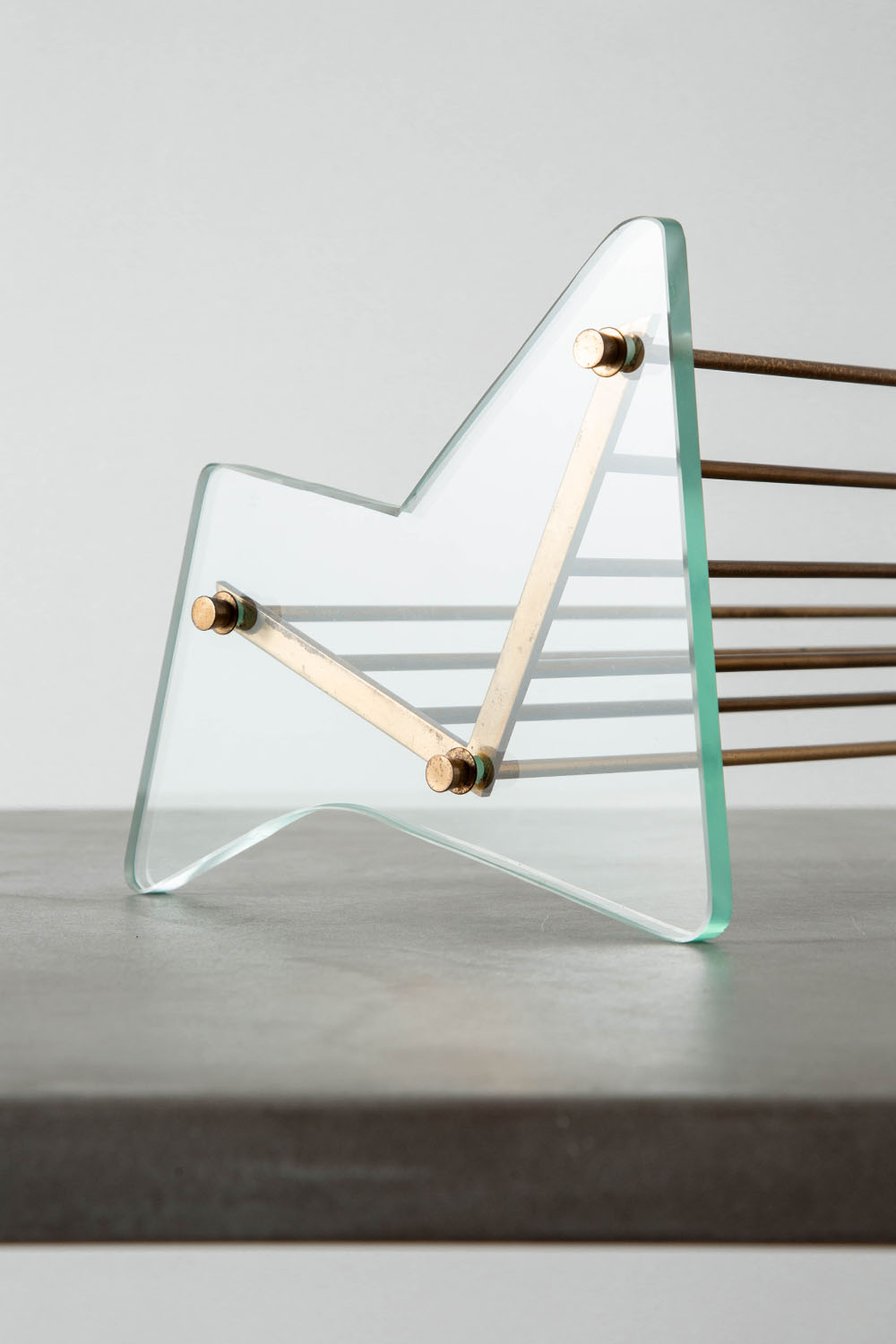 Book Stands for Fontana Arte in Glass and Brass