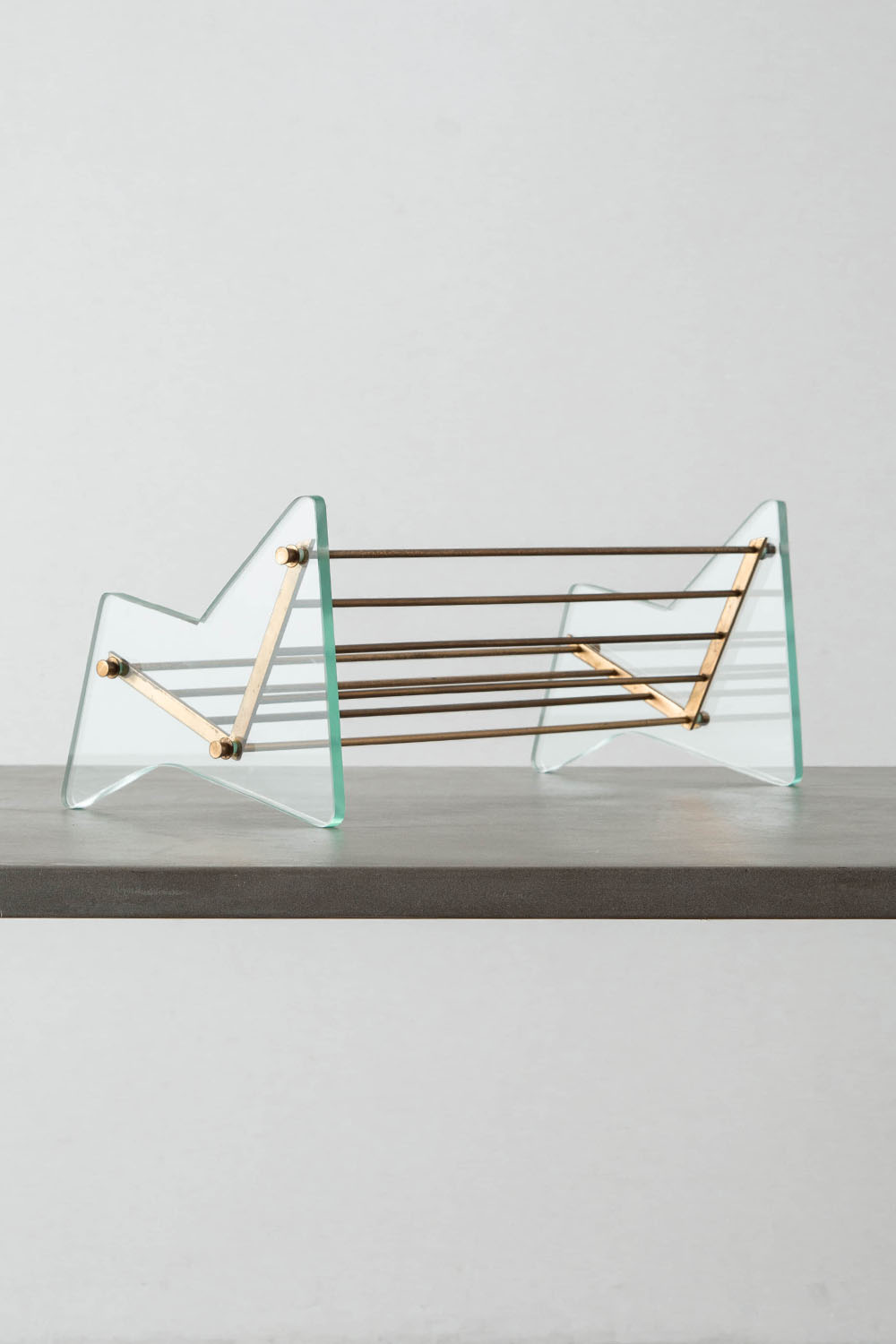 Book Stands for Fontana Arte in Glass and Brass