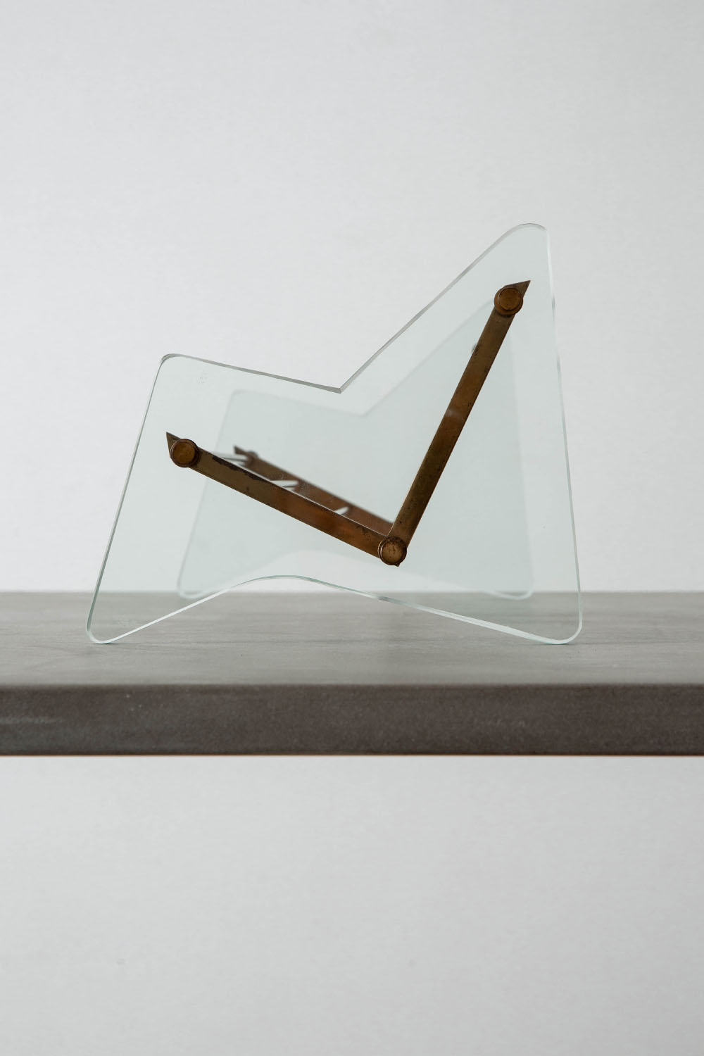 Book Stands for Fontana Arte in Glass and Brass