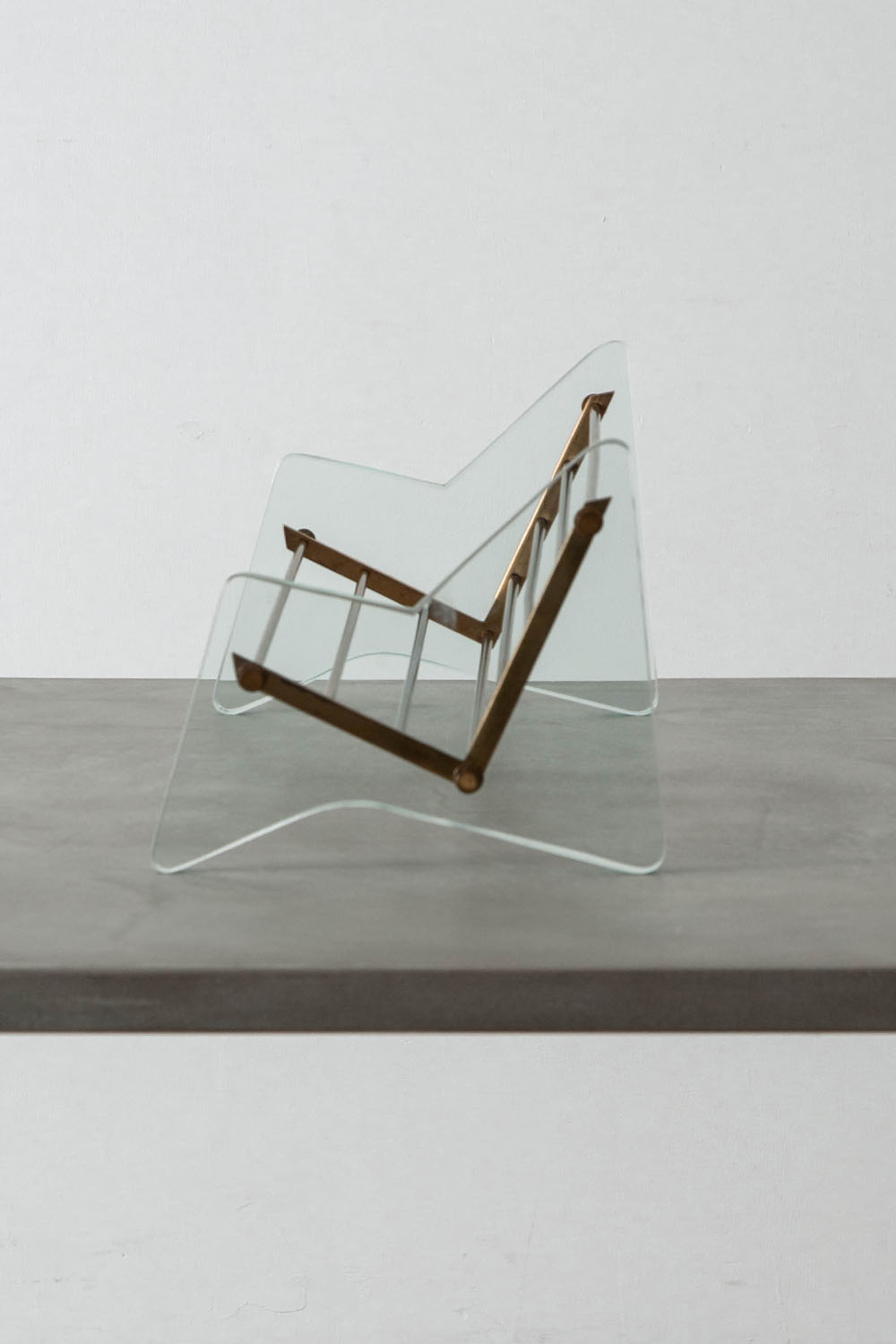 Book Stands for Fontana Arte in Glass and Brass