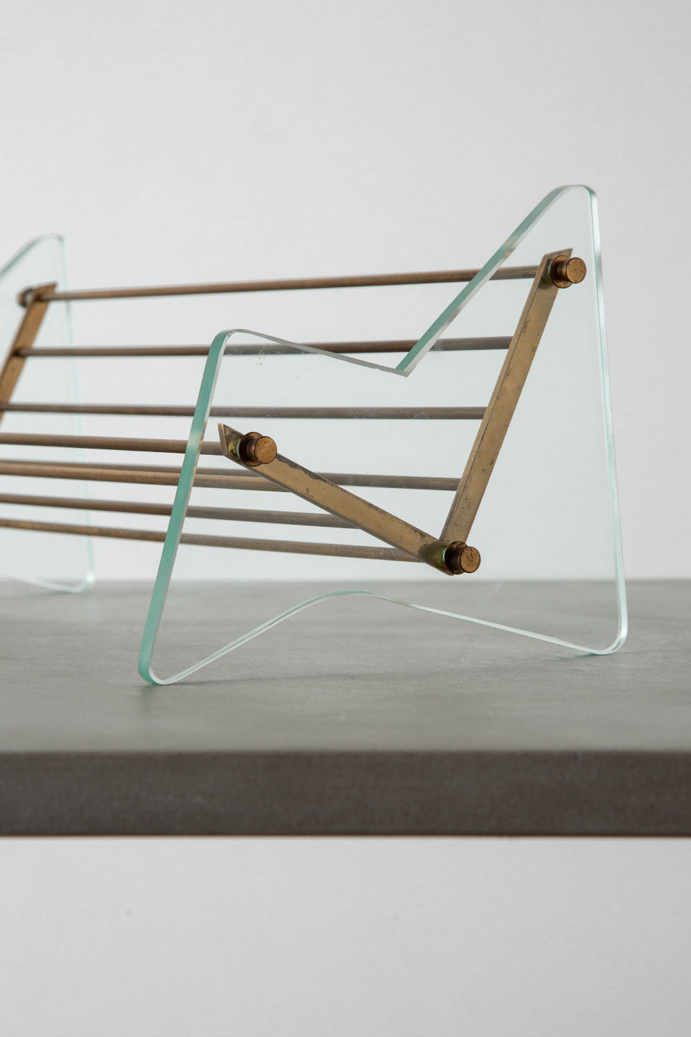 Book Stands for Fontana Arte in Glass and Brass