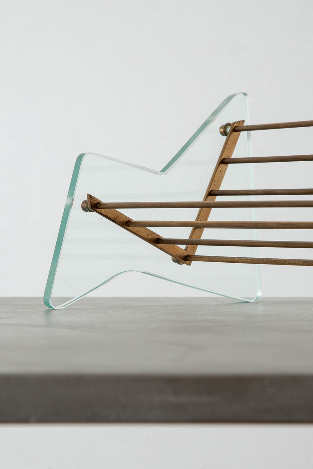 Book Stands for Fontana Arte in Glass and Brass