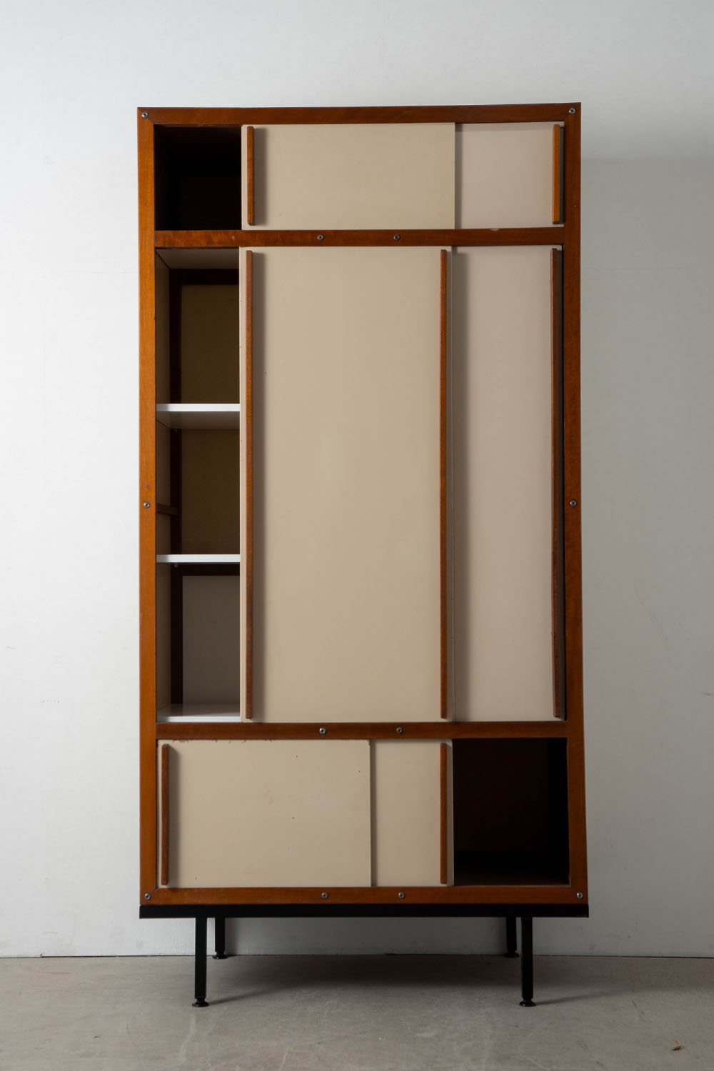 Cabinet by André Sornay in Mahogany and Steel