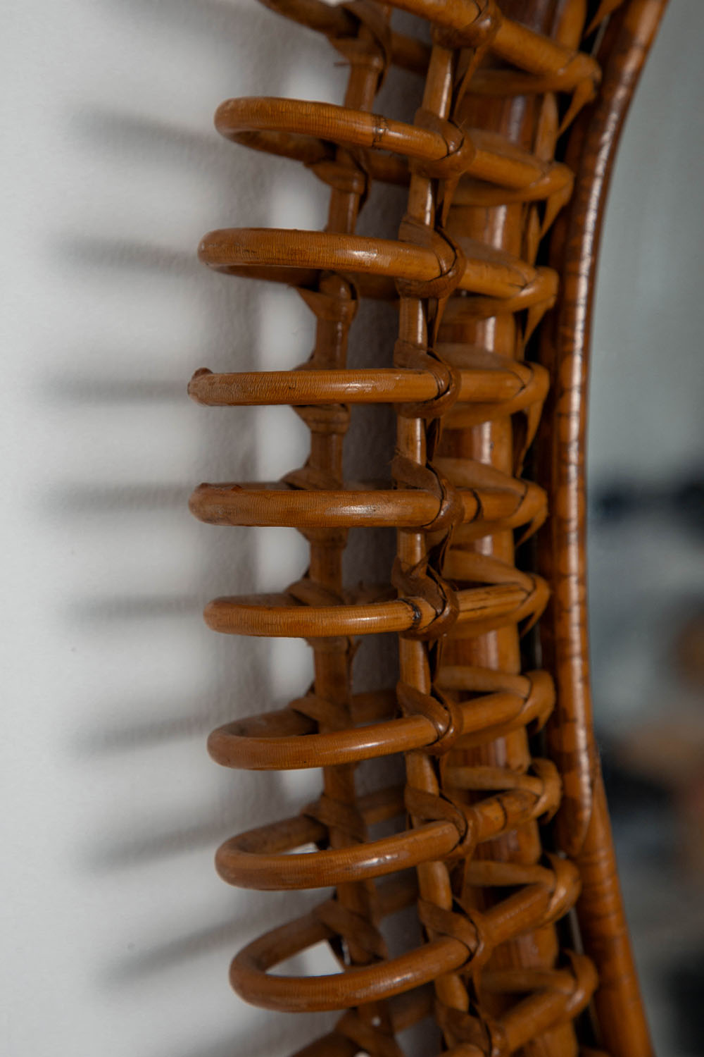Mirror in Glass and Rattan