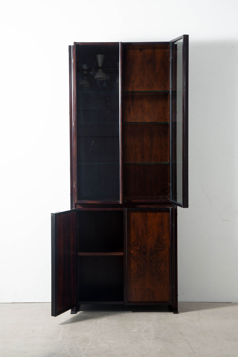 GS Modular Cabinet by Gianni Songia for Sormani in Rosewood and Glass