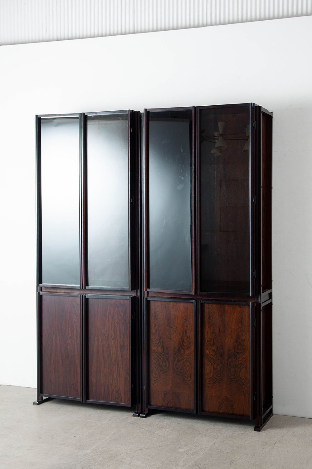 GS Modular Cabinet by Gianni Songia for Sormani in Rosewood and Glass