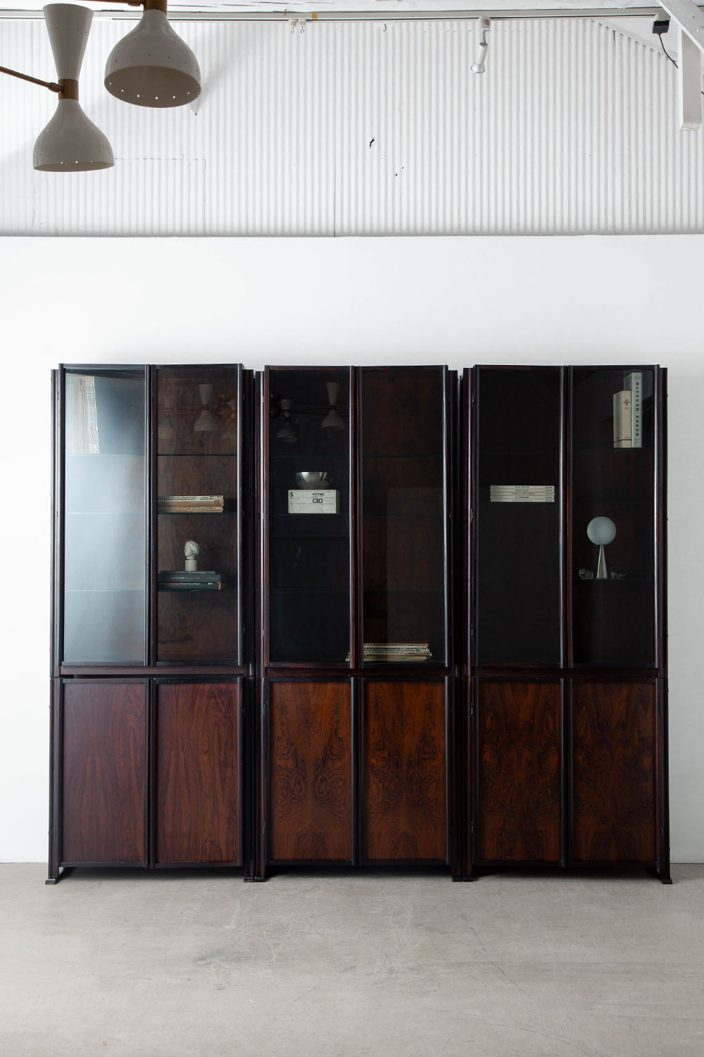 GS Modular Cabinet by Gianni Songia for Sormani in Rosewood and Glass