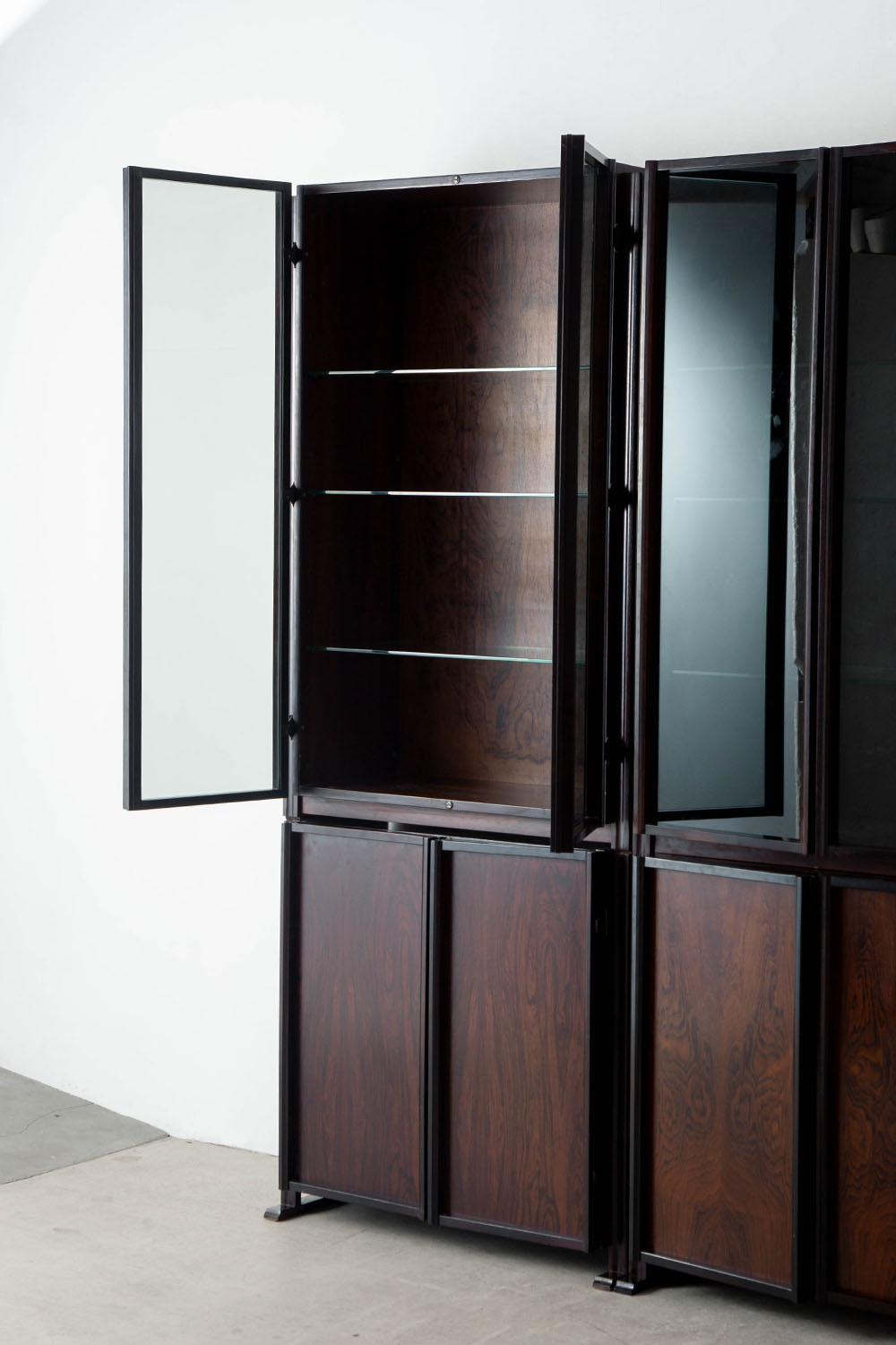 GS Modular Cabinet by Gianni Songia for Sormani in Rosewood and Glass