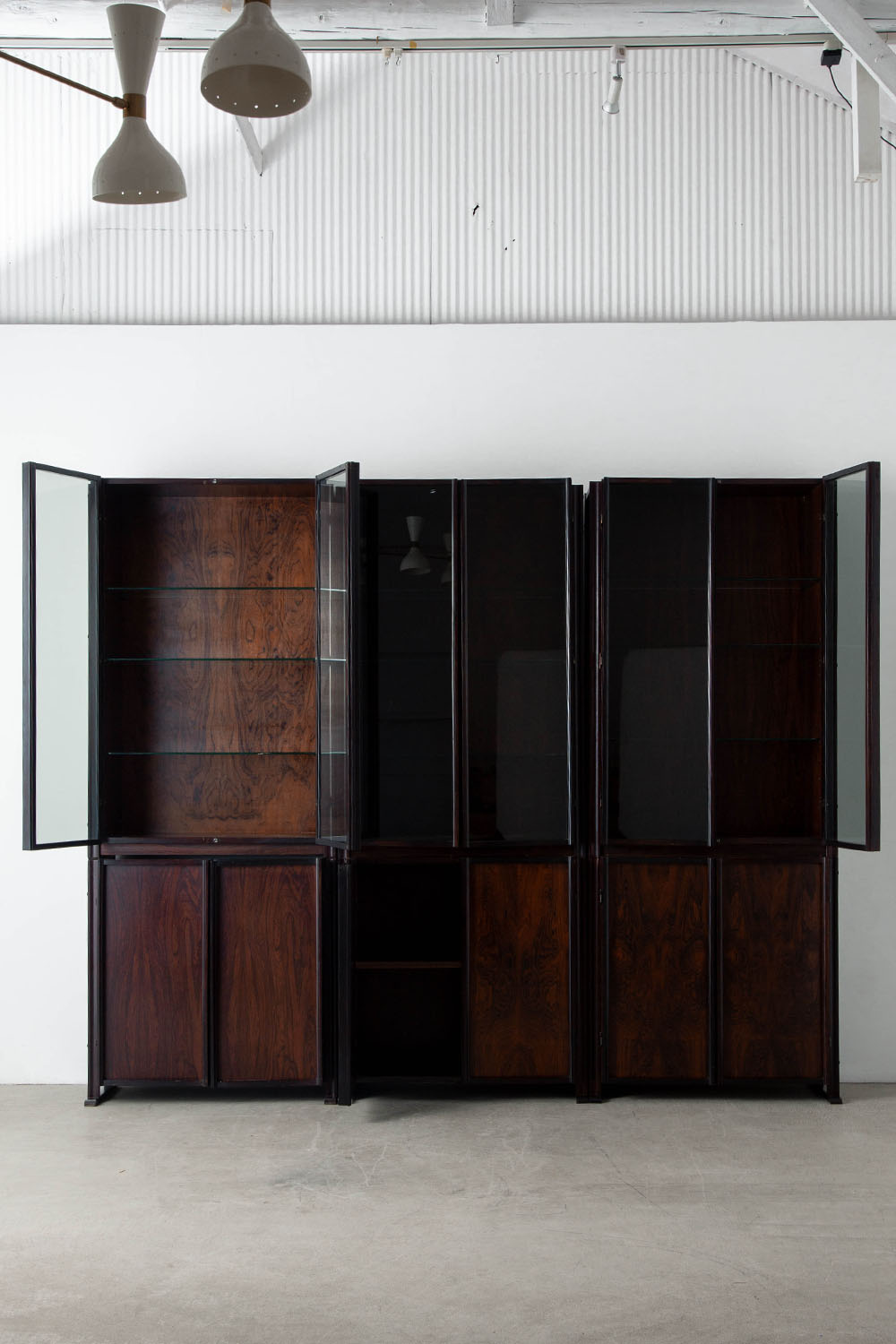 GS Modular Cabinet by Gianni Songia for Sormani in Rosewood and Glass