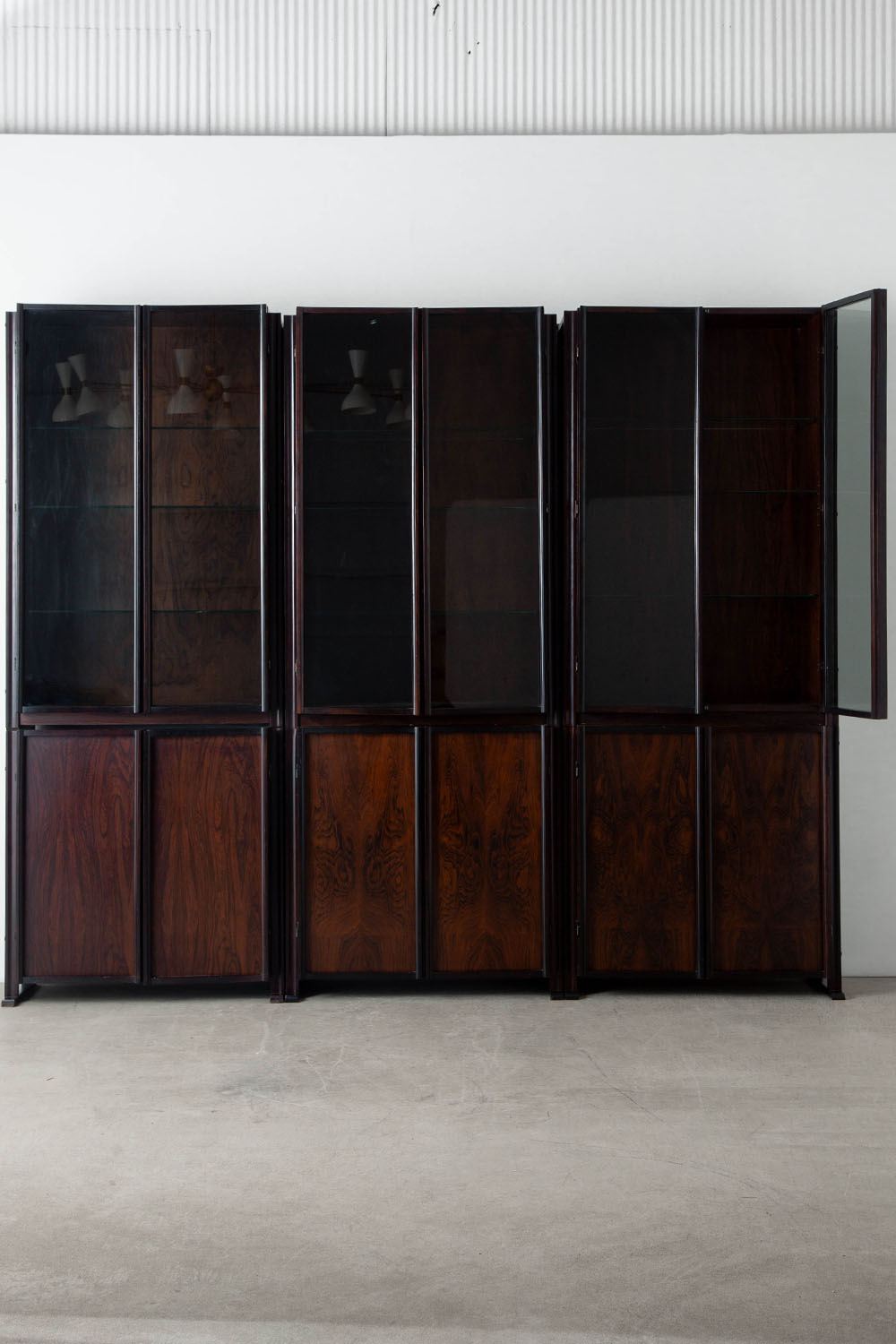 GS Modular Cabinet by Gianni Songia for Sormani in Rosewood and Glass