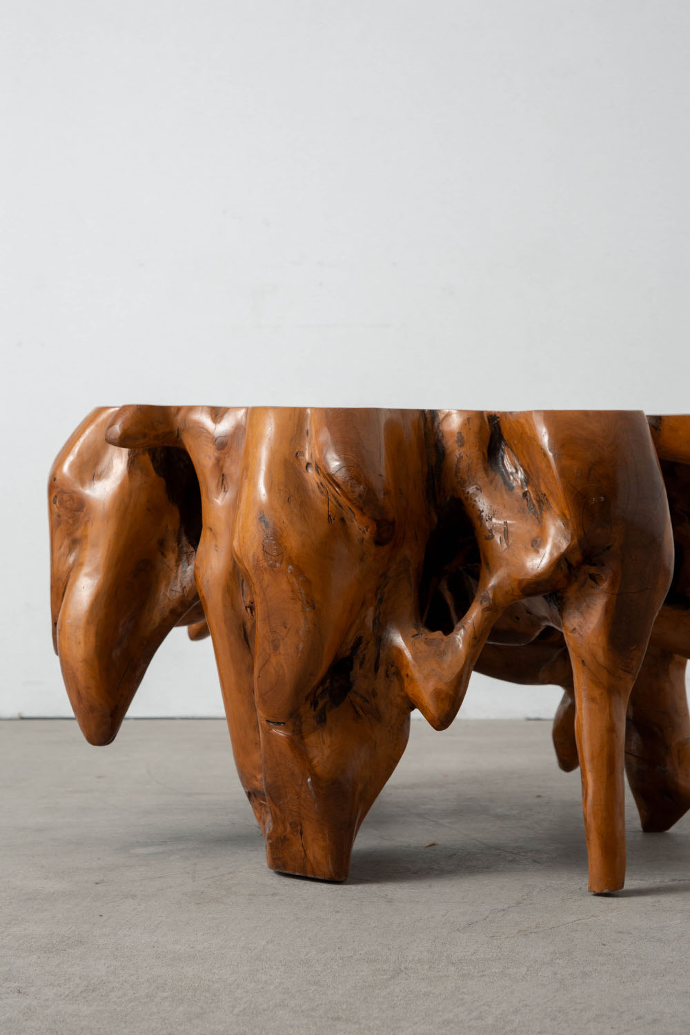 Sculptural Coffee Table in Wood