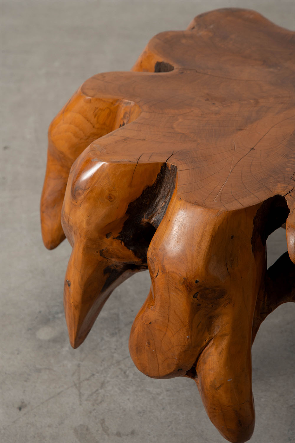 Sculptural Coffee Table in Wood