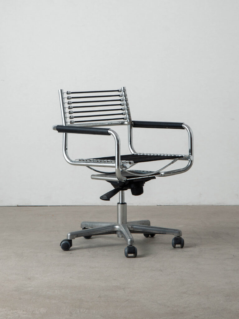 Sandows Office Chair by René Herbst for Ecart International in Chrome and Elastic cord