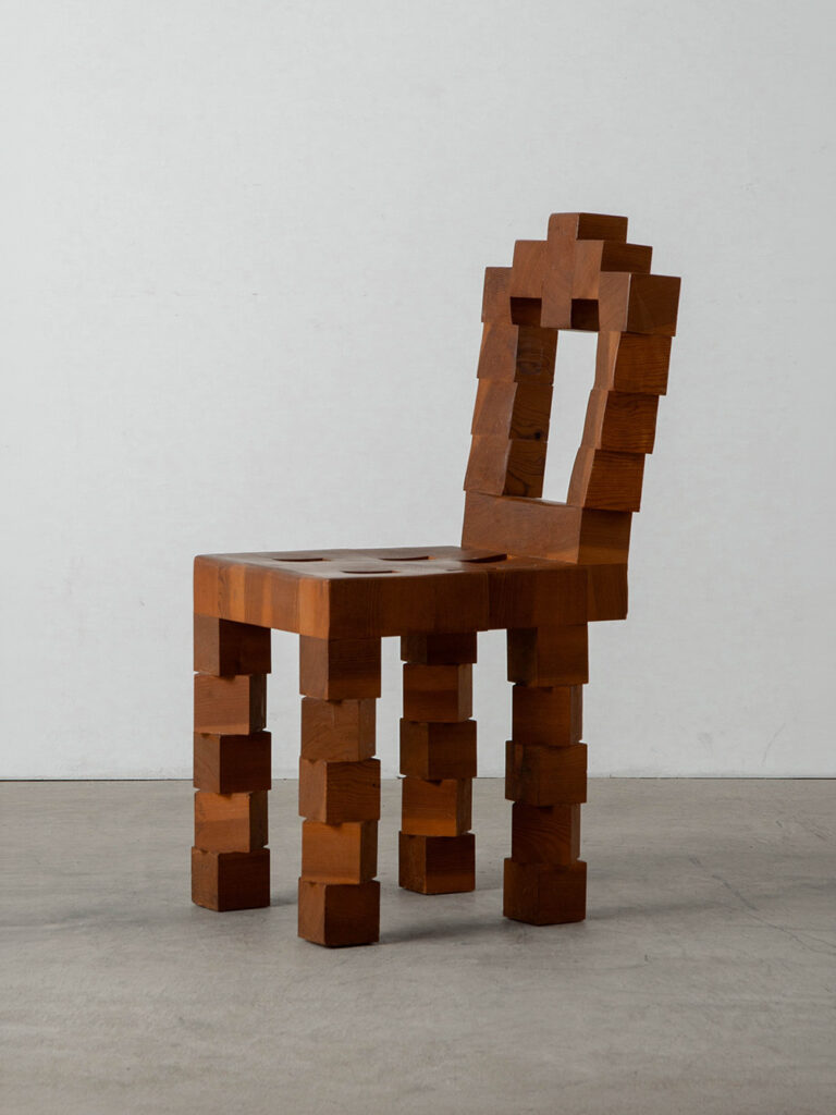 Brutalism Dining Chair in Wood