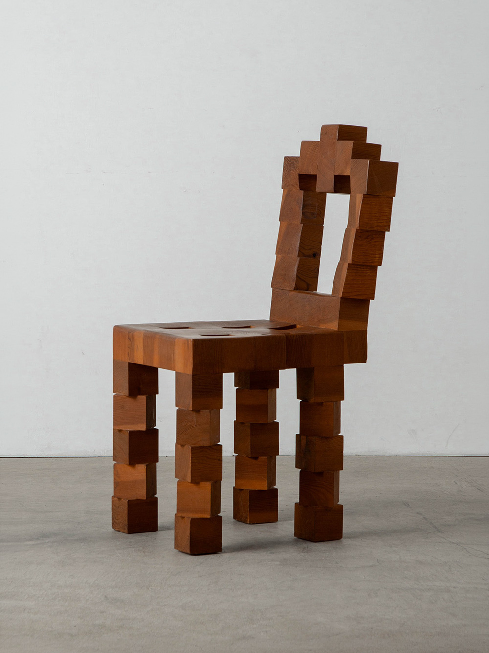Brutalism Dining Chair in Wood