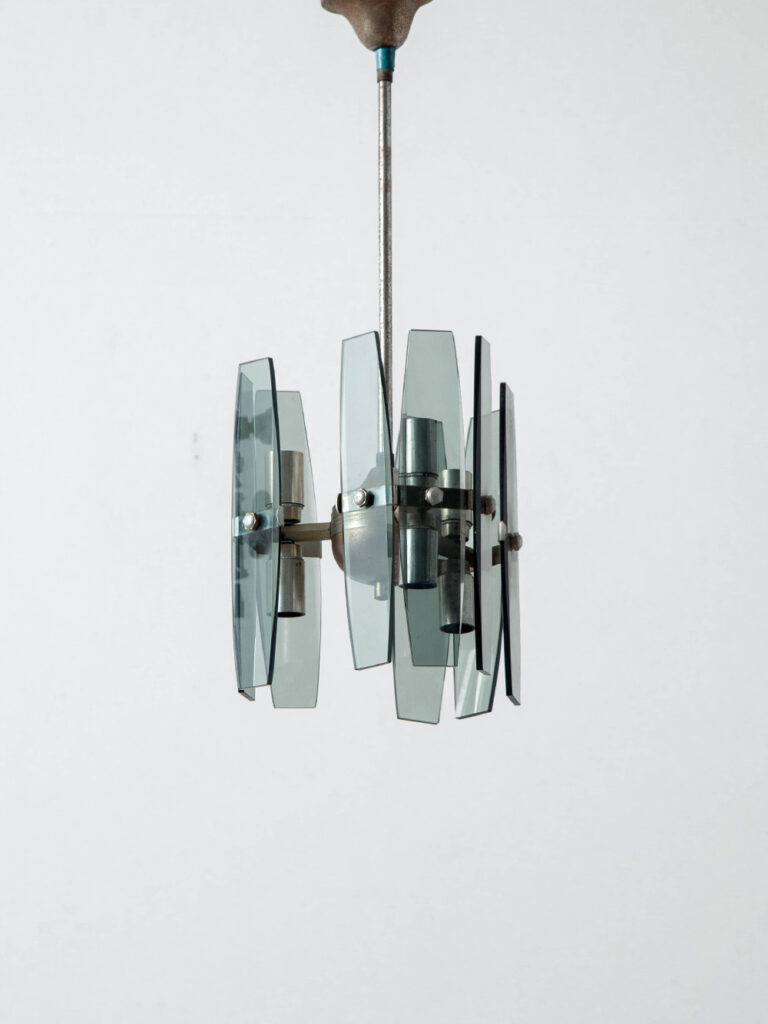Pendant Lamp in Glass and Metal
