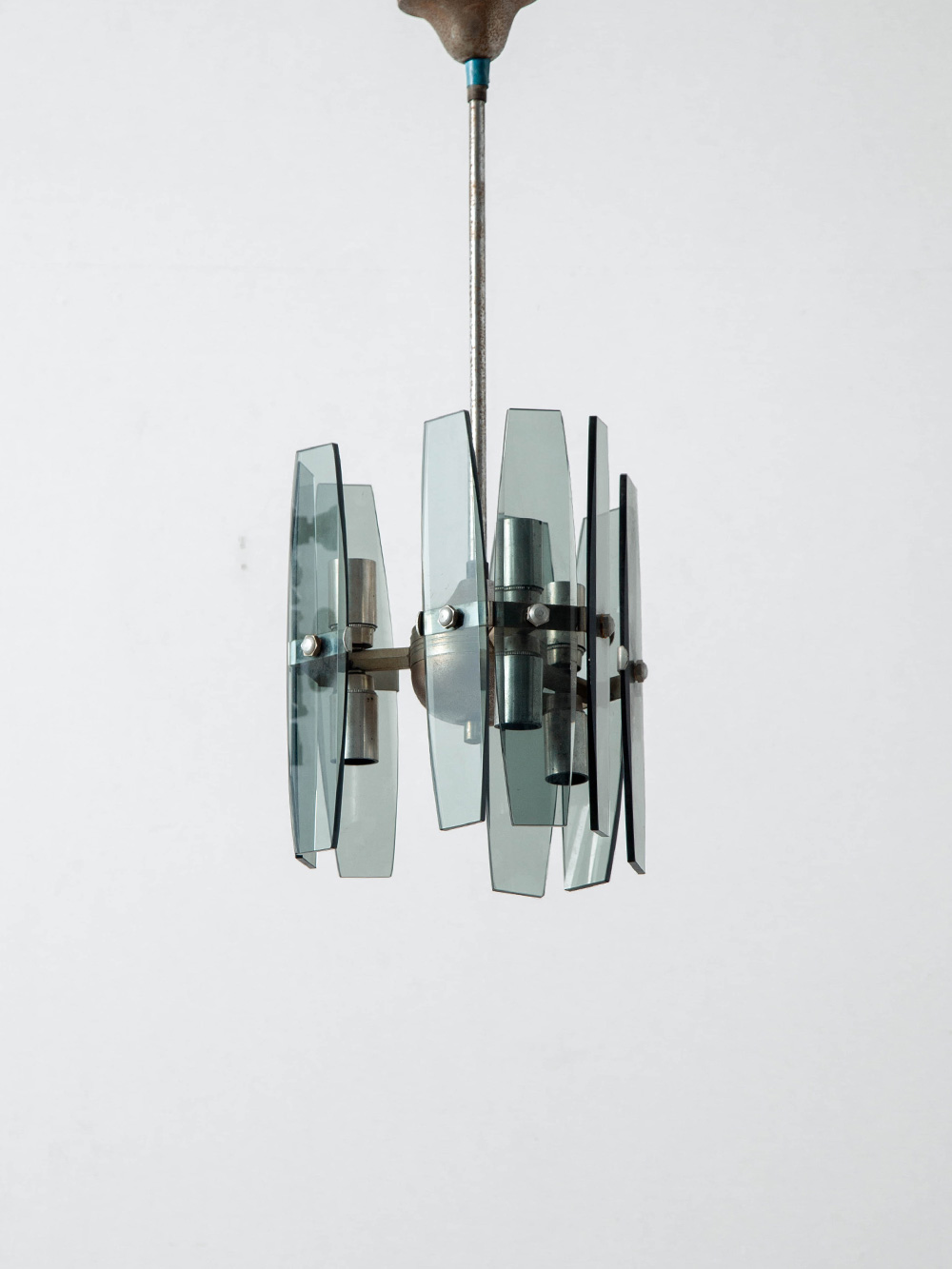 Pendant Lamp in Glass and Metal