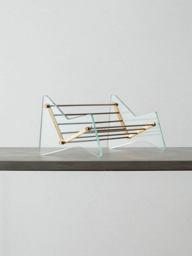 Book Stands for Fontana Arte in Glass and Brass