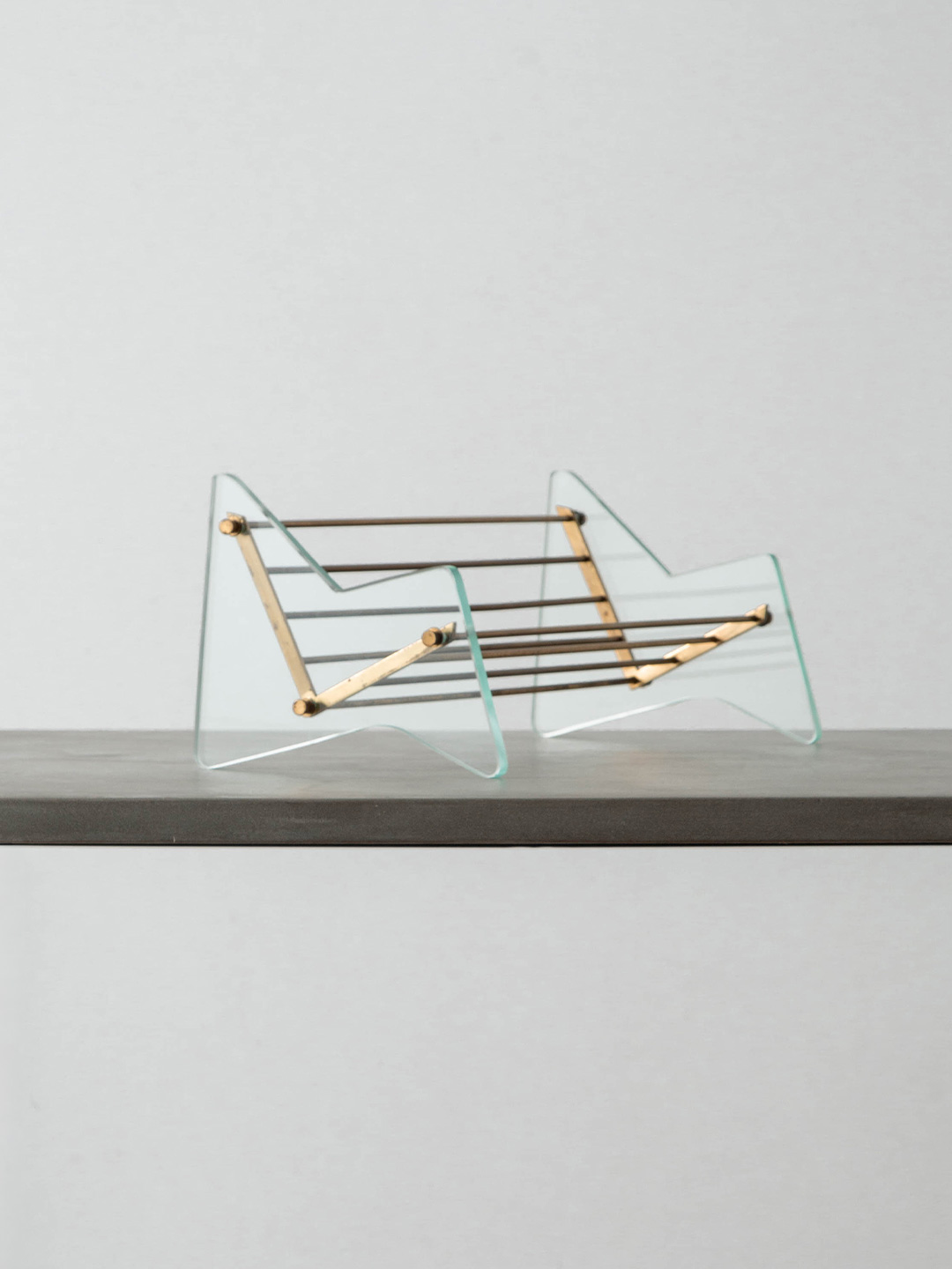 Book Stands for Fontana Arte in Glass and Brass