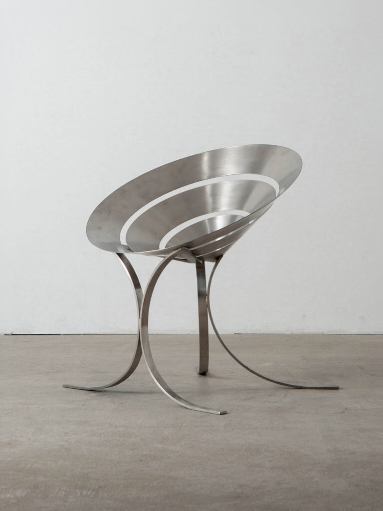 Ring Chair by Maria Pergay for Ugine-Gueugnon in Stainless Steel