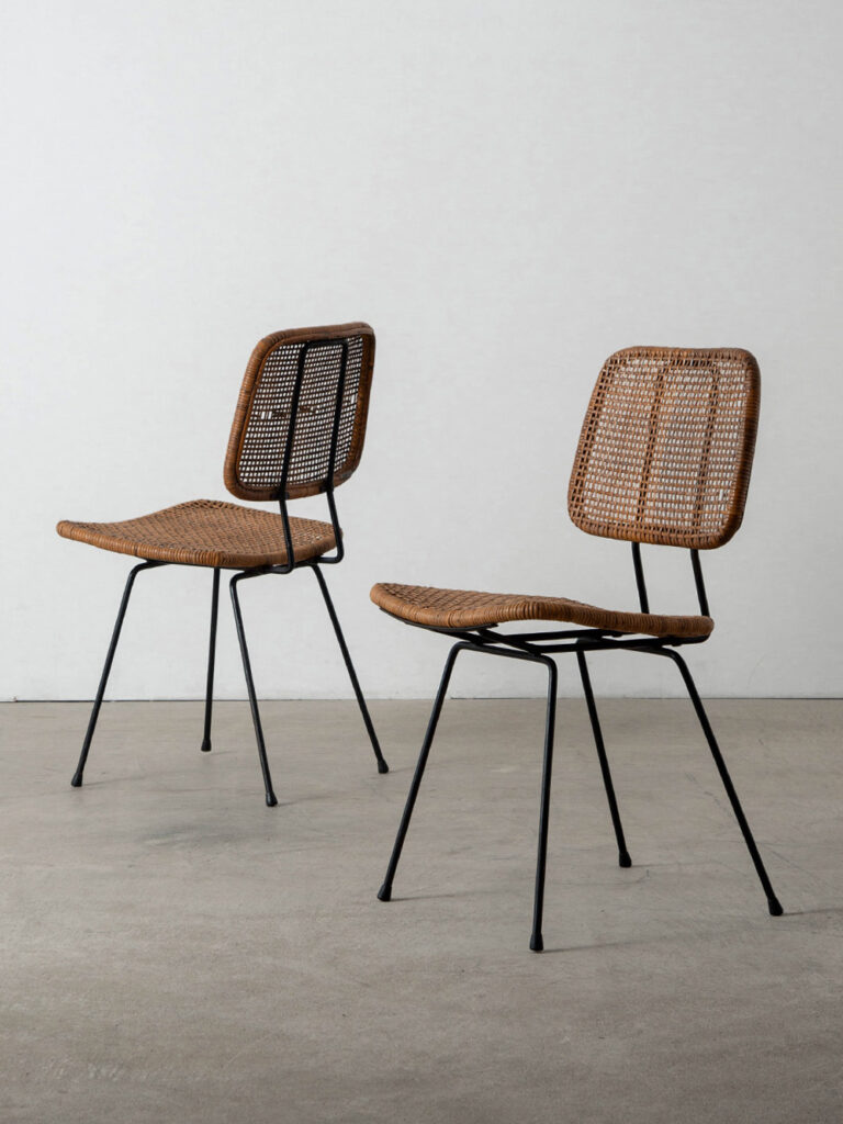 Dining Chair by Dirk van Sliedreg for Rohe Noordwolde in Rattan and Steel