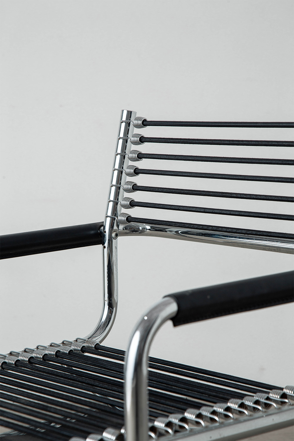 Sandows Office Chair by René Herbst for Ecart International in Chrome and Elastic cord