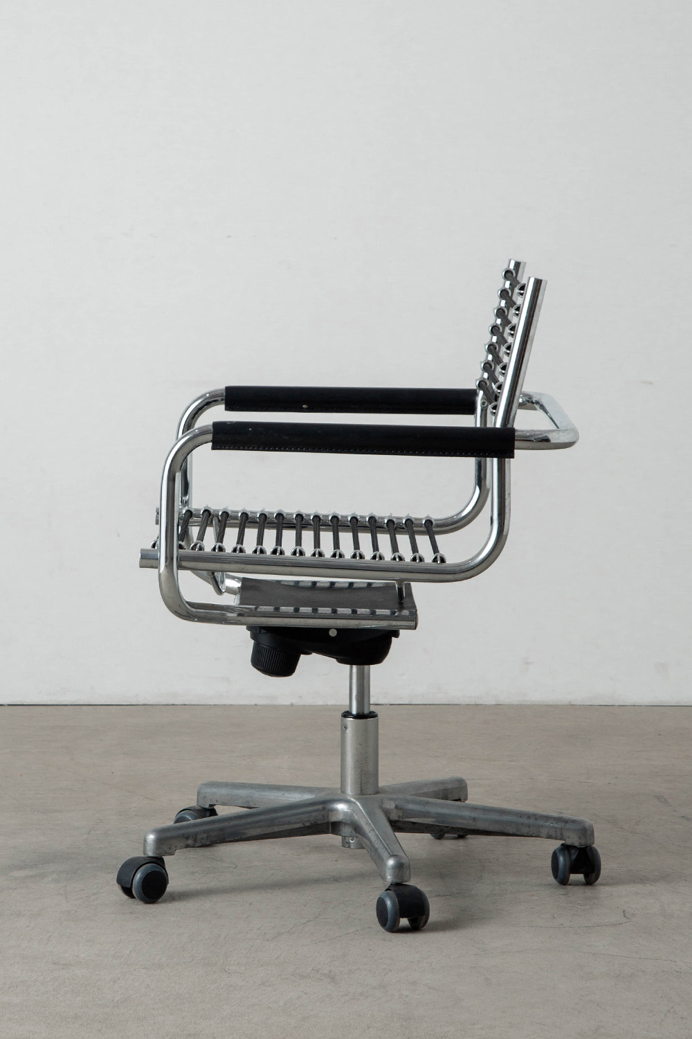 Sandows Office Chair by René Herbst for Ecart International in Chrome and Elastic cord