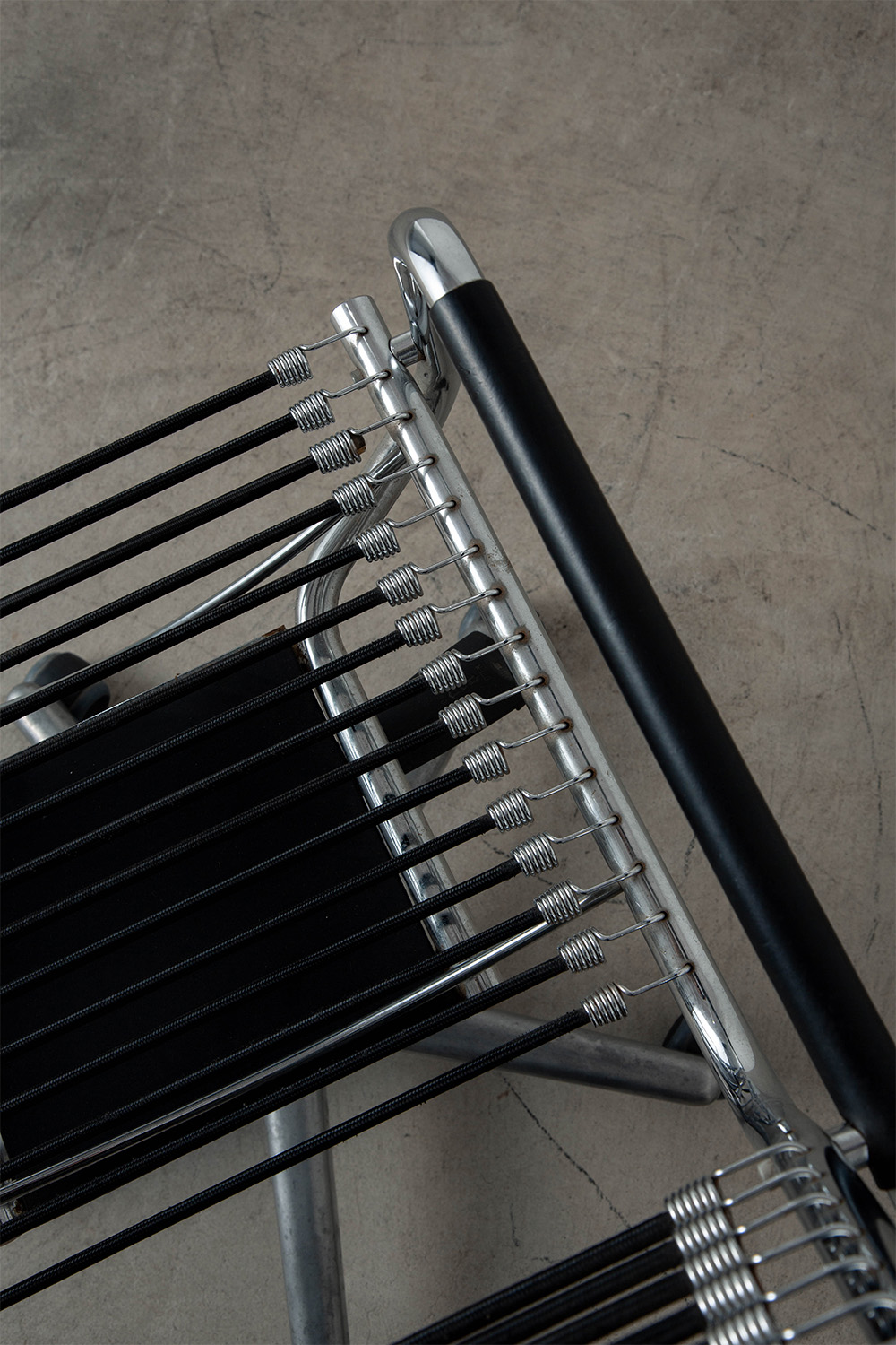 Sandows Office Chair by René Herbst for Ecart International in Chrome and Elastic cord