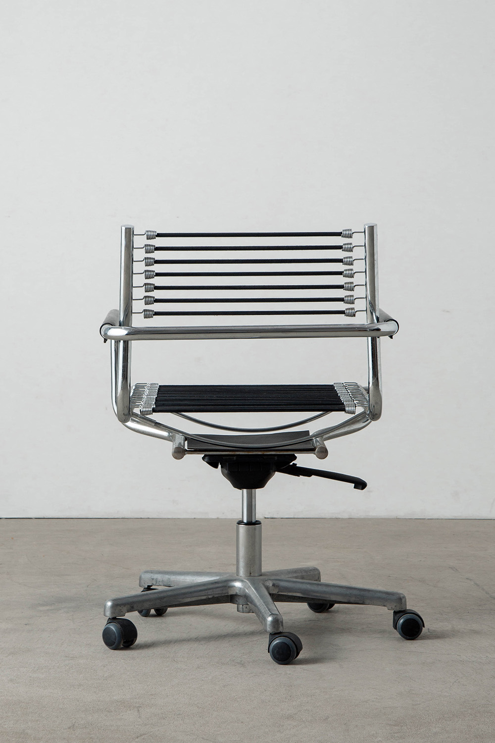 Sandows Office Chair by René Herbst for Ecart International in Chrome and Elastic cord