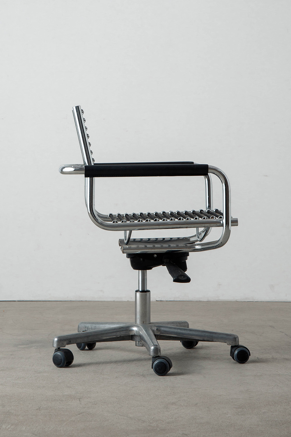 Sandows Office Chair by René Herbst for Ecart International in Chrome and Elastic cord