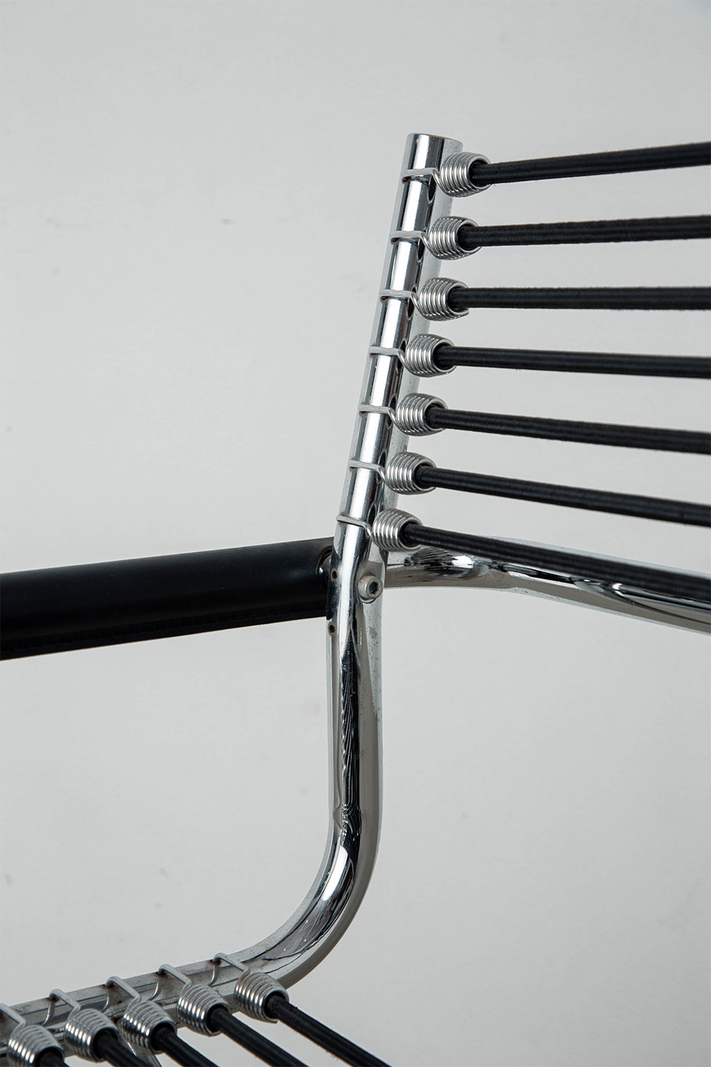 Sandows Office Chair by René Herbst for Ecart International in Chrome and Elastic cord