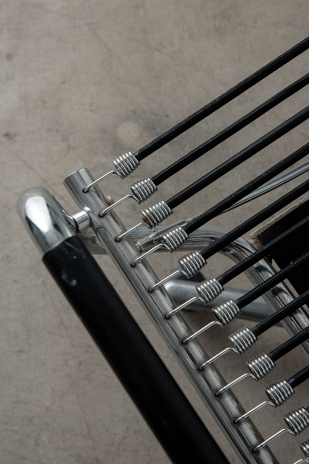 Sandows Office Chair by René Herbst for Ecart International in Chrome and Elastic cord