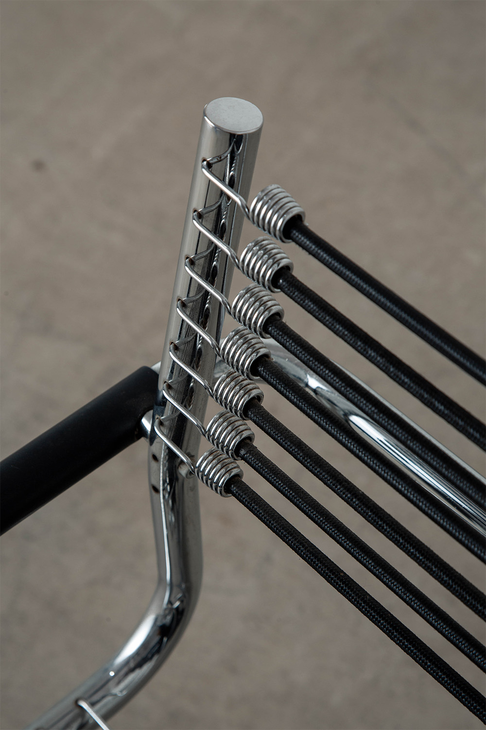 Sandows Office Chair by René Herbst for Ecart International in Chrome and Elastic cord
