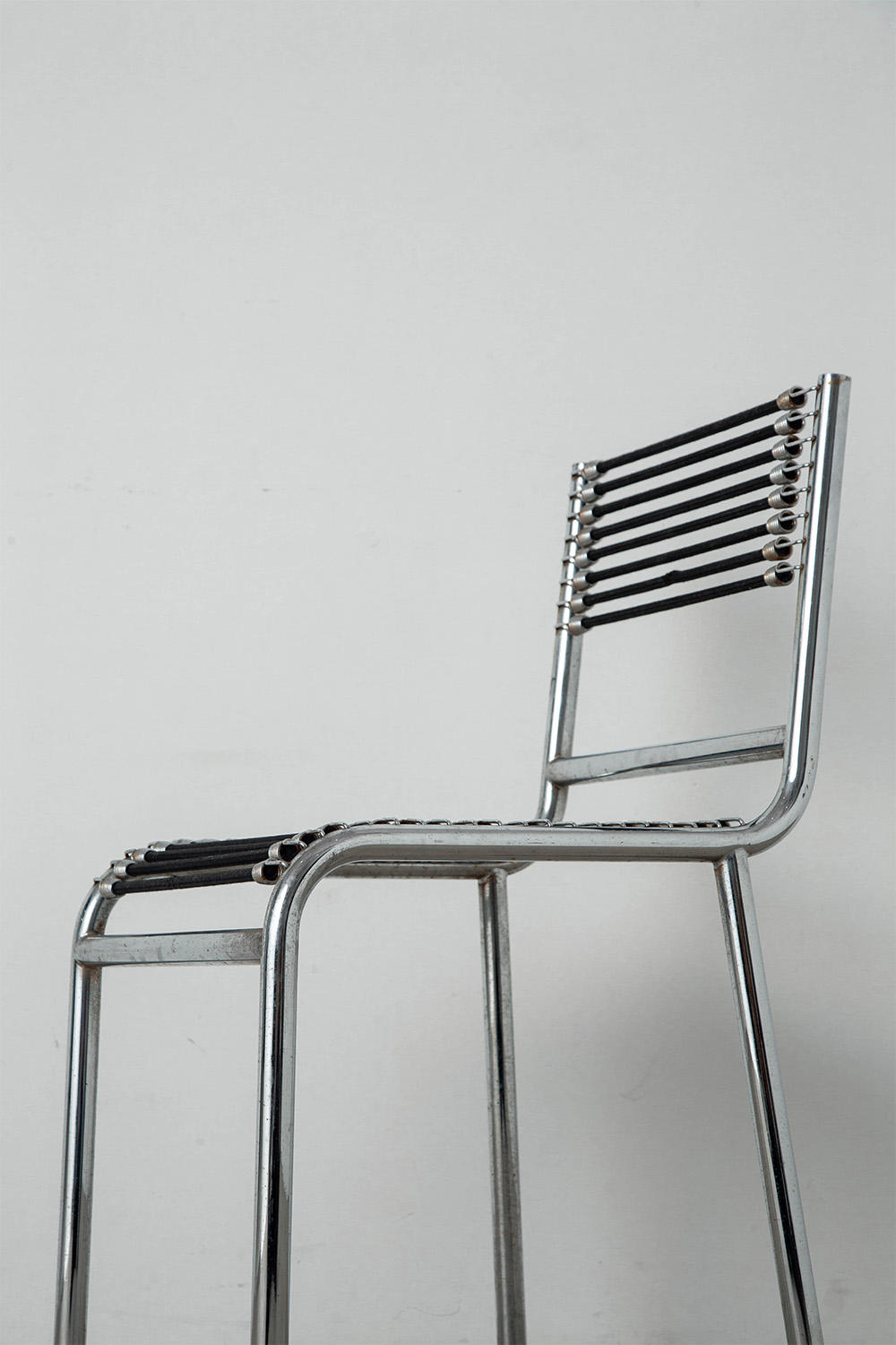Sandows Chair by René Herbst for Ecart International in Chrome and elastic cord