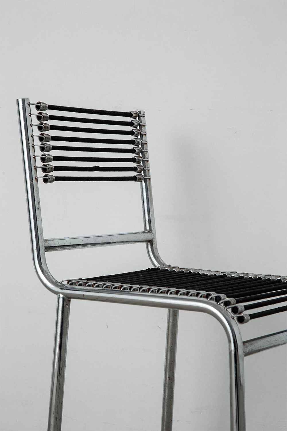 Sandows Chair by René Herbst for Ecart International in Chrome and elastic cord