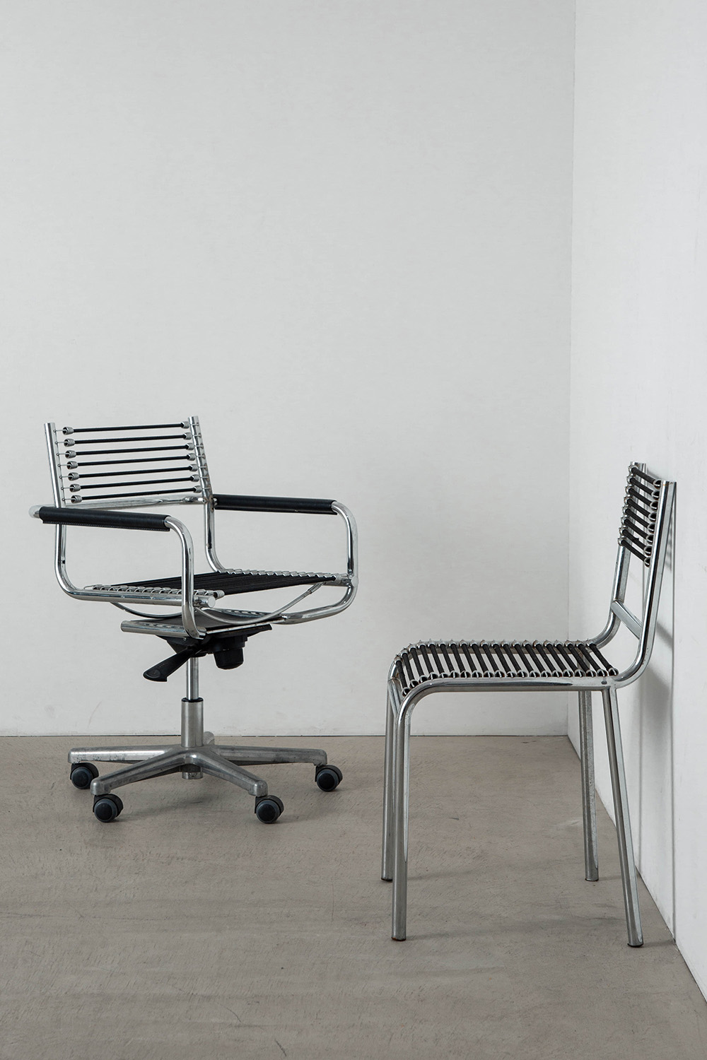 Sandows Chair by René Herbst for Ecart International in Chrome and elastic cord