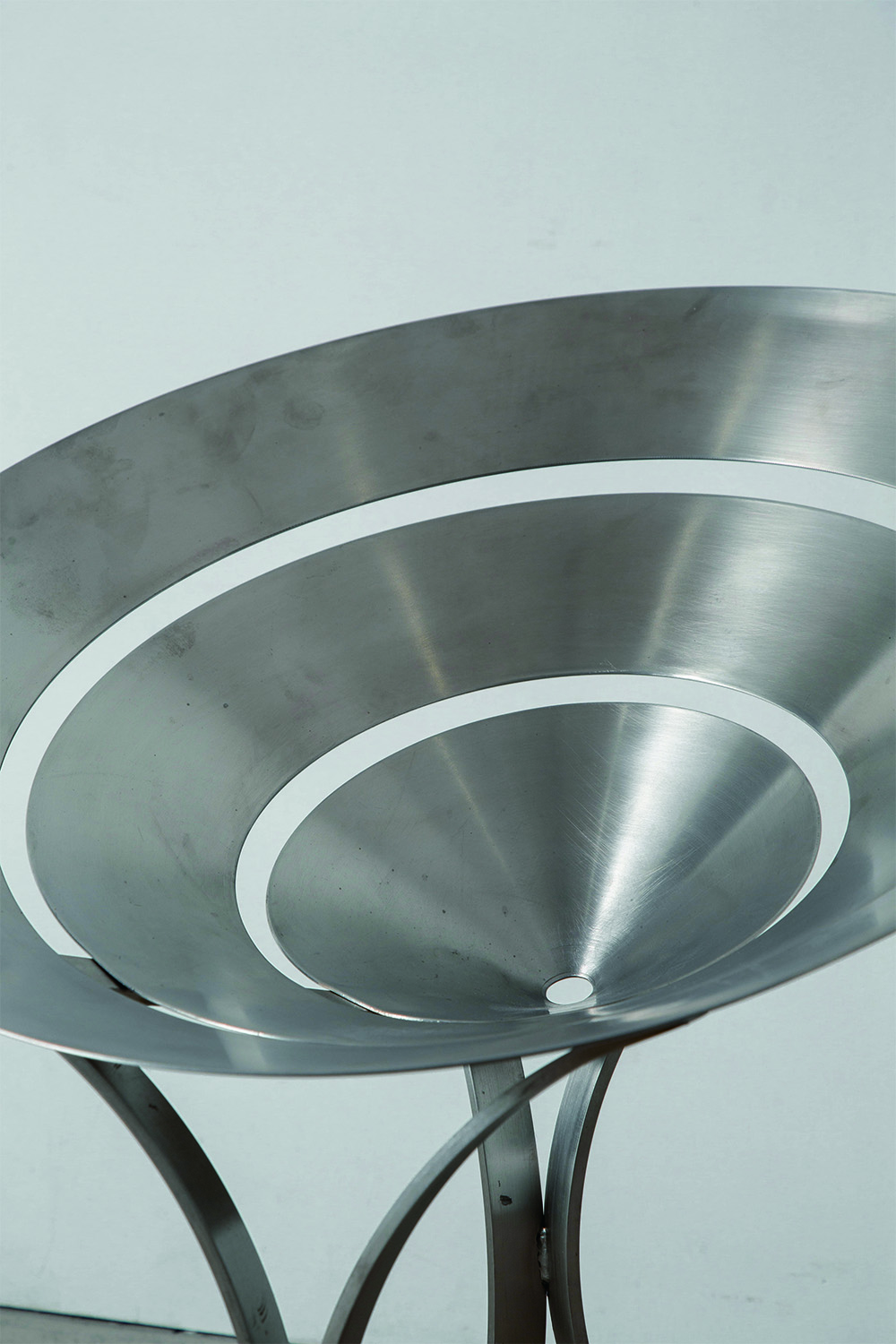 Ring Chair by Maria Pergay for Ugine-Gueugnon in Stainless Steel