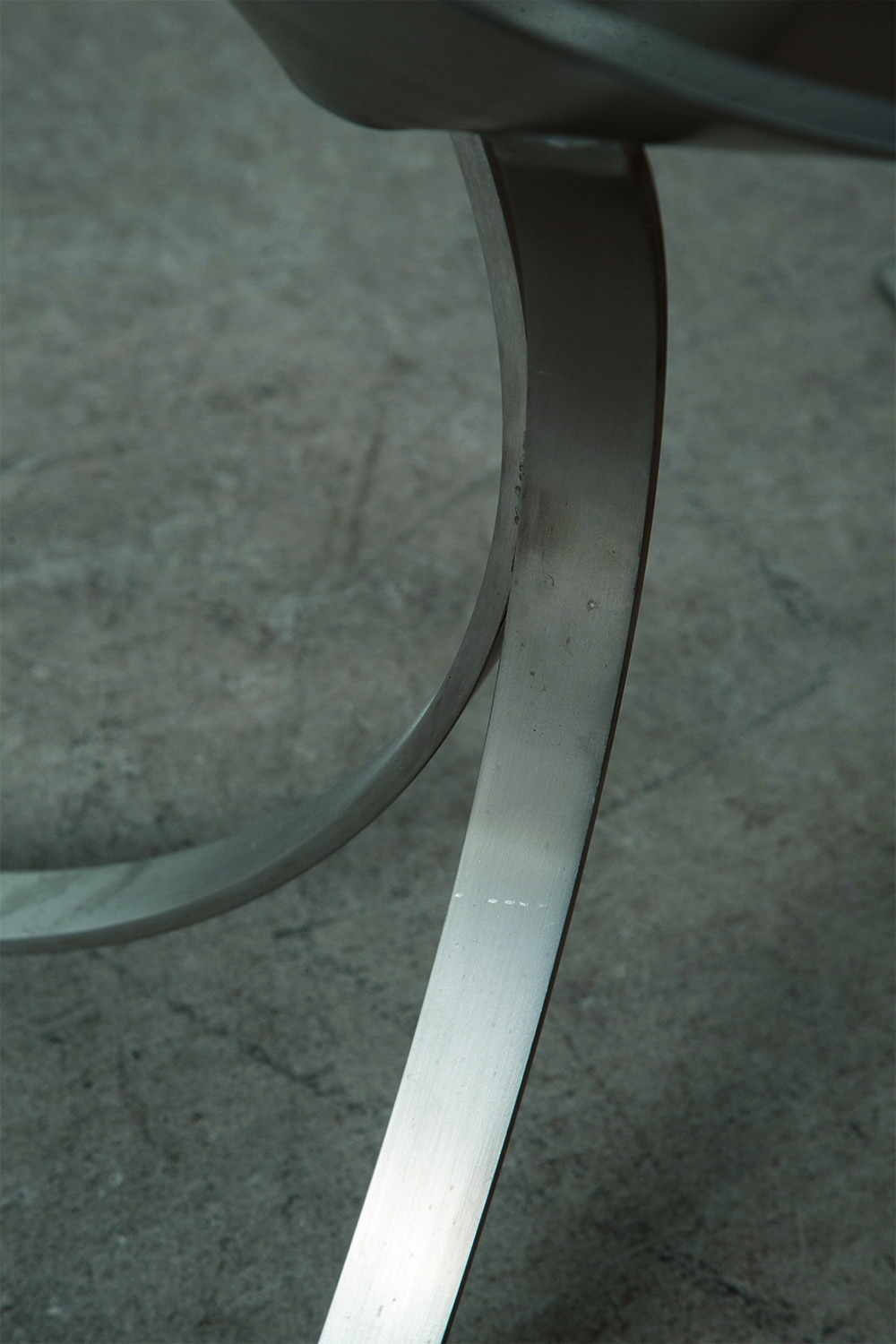 Ring Chair by Maria Pergay for Ugine-Gueugnon in Stainless Steel