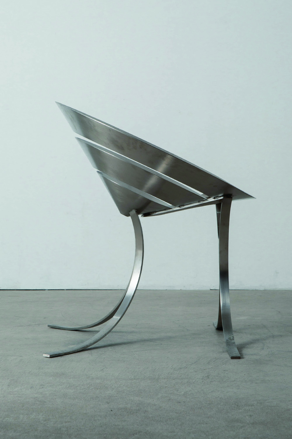 Ring Chair by Maria Pergay for Ugine-Gueugnon in Stainless Steel