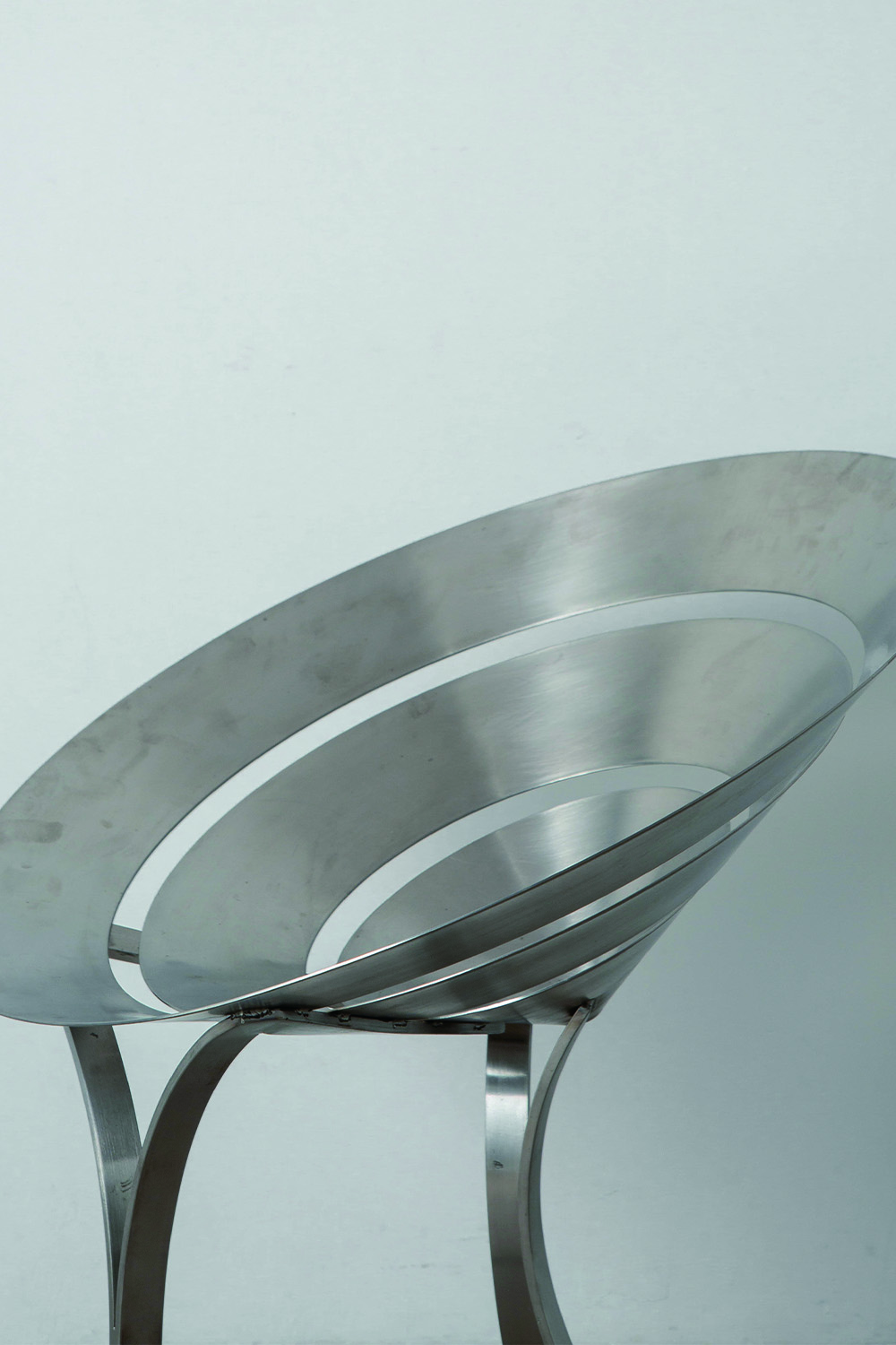 Ring Chair by Maria Pergay for Ugine-Gueugnon in Stainless Steel